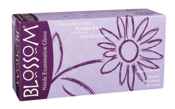 Blossom Teal Nitrile Exam Gloves