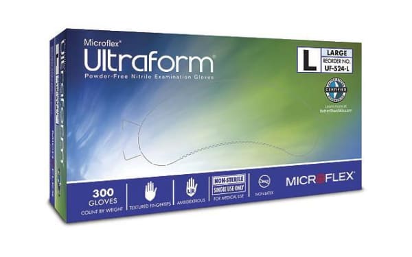 Ultraform Nitrile Exam Gloves - Blue - Nitrile Exam Gloves